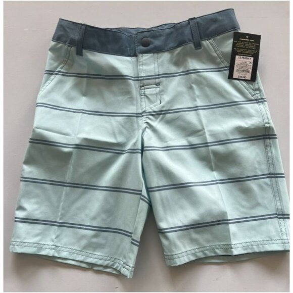 Art Class Boys Striped Hybrid Swim Shorts Light Blue 12 Husky Size 12 - Picture 1 of 3